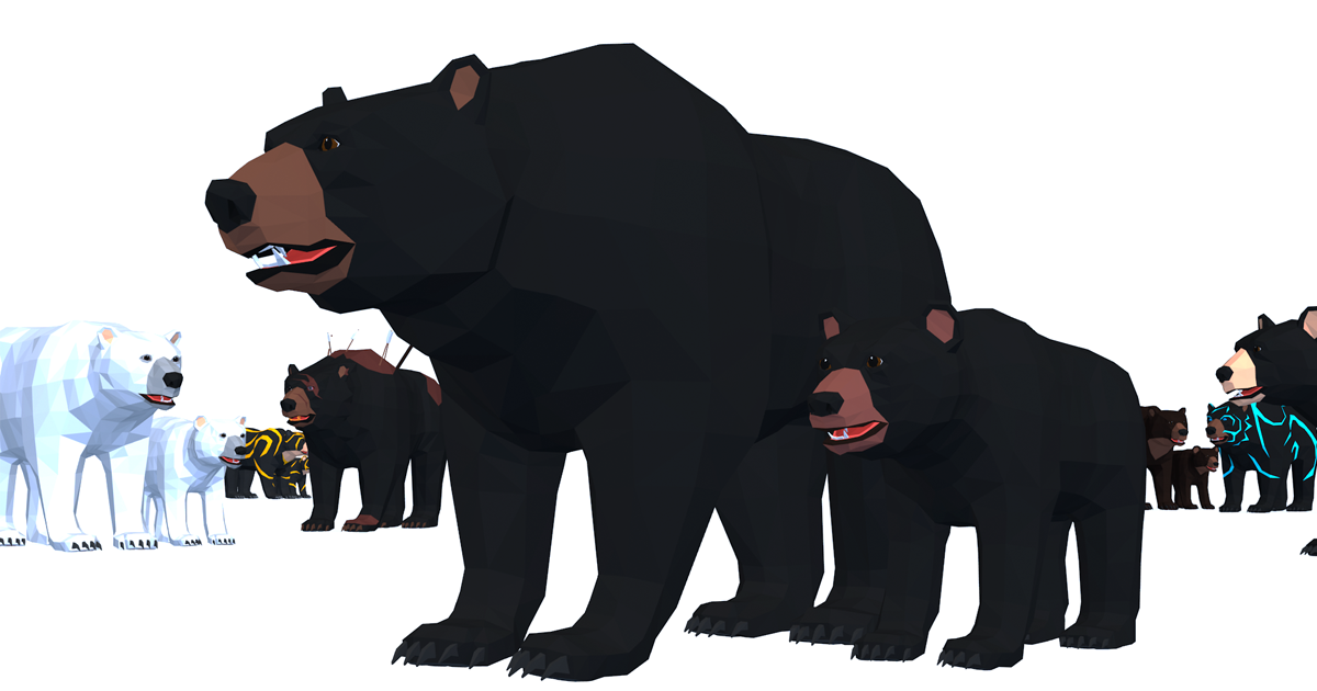 Red Bear Unity Model LowPoly Bears pack | 3D Animals | Unity Asset Store