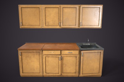 Worn kitchen set