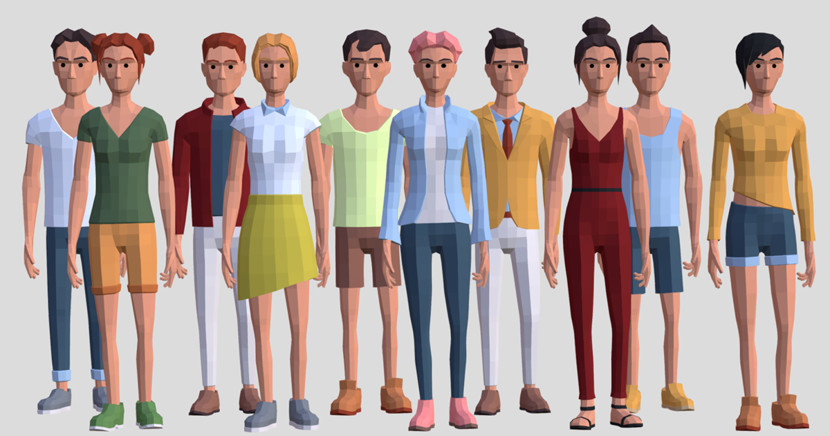 Polygran Humanoids PolyArt Characters | 3D Humanoids | Unity Asset Store