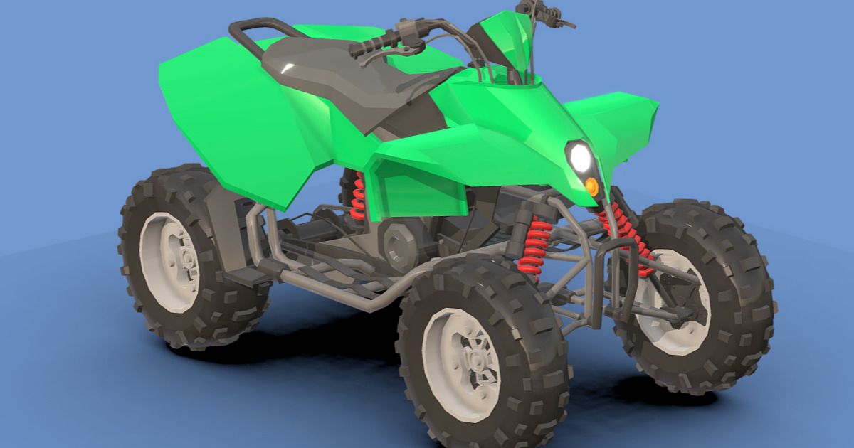 LowPoly Quad bike 3 3D Land Unity Asset Store