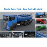 Modular Tanker Truck – Game Ready PBR Vehicle with Interior, UI Dashboard