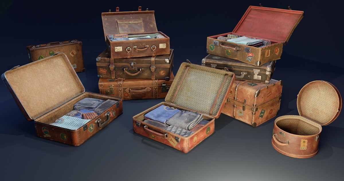 Vintage Suitcases | 3D Interior | Unity Asset Store