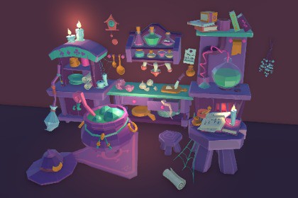 Witch's Kitchen - Hand-Painted 3D Props Pack