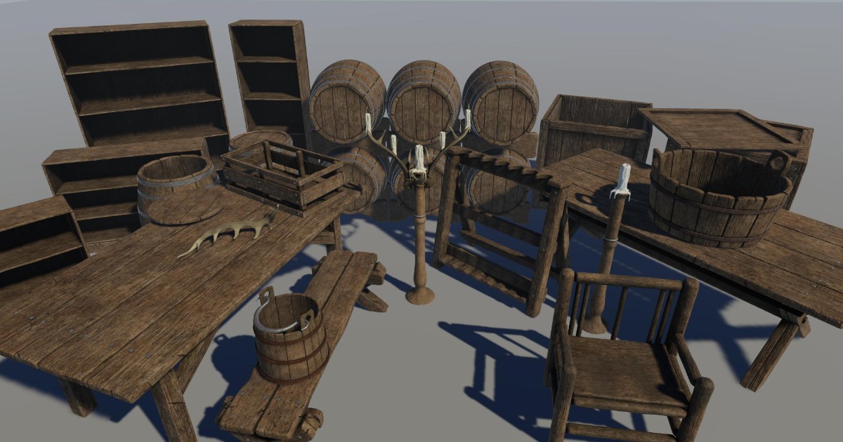 Wood Props Materials: Standard URP | 2D Textures & Materials | Unity ...