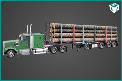 Truck 07 Log Trailer Green Version URP HDRP Textures