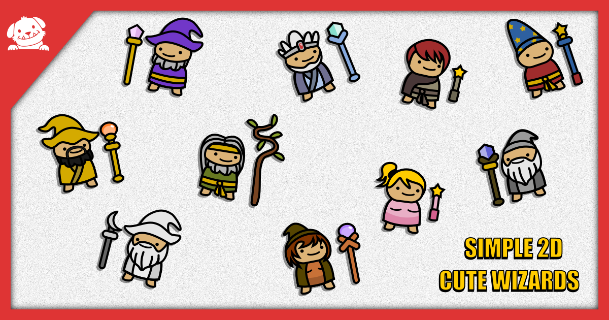 Simple Cute 2D Wizards Pack