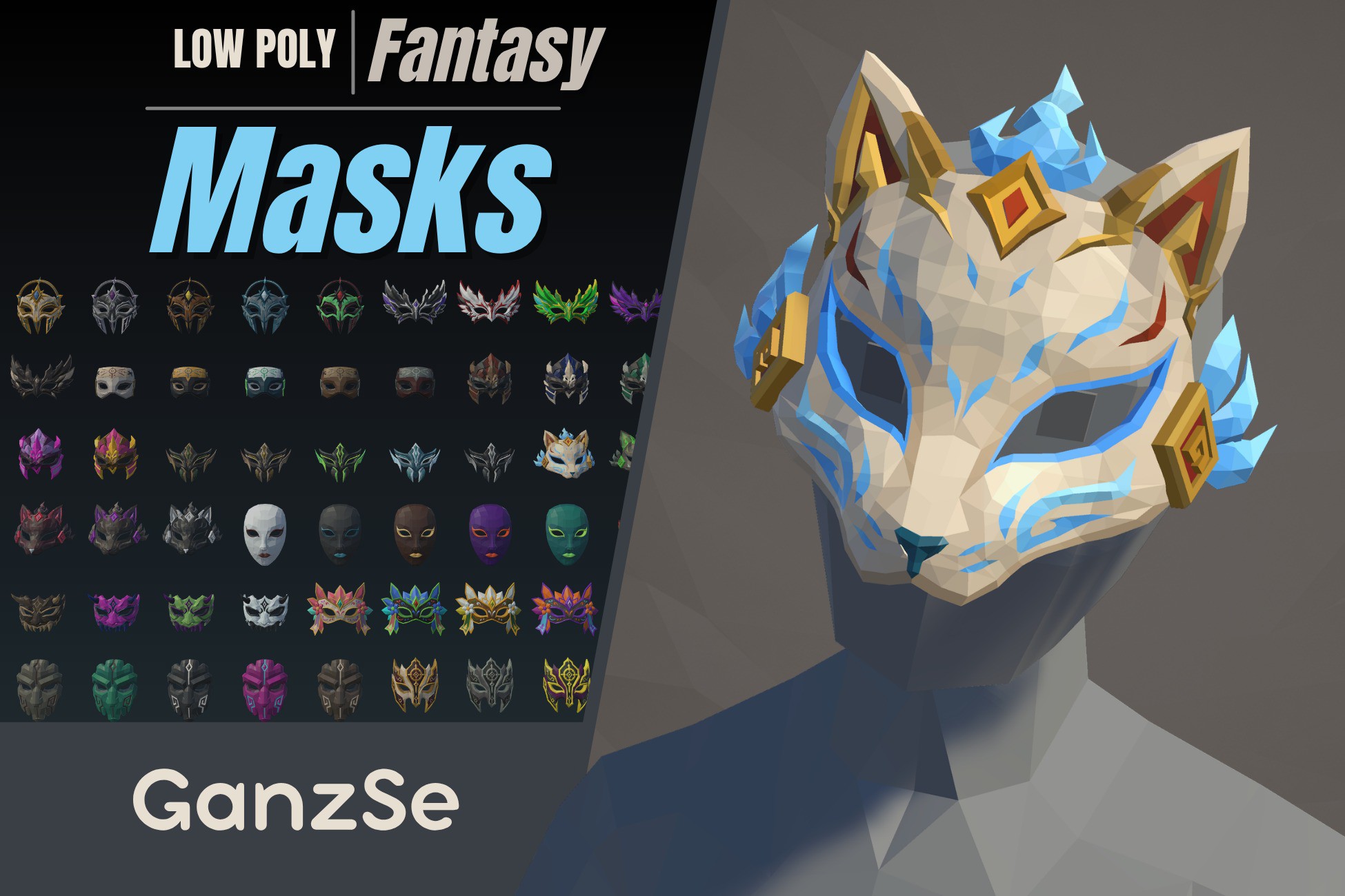 GanzSe Masks - Fantasy Low Poly Pack