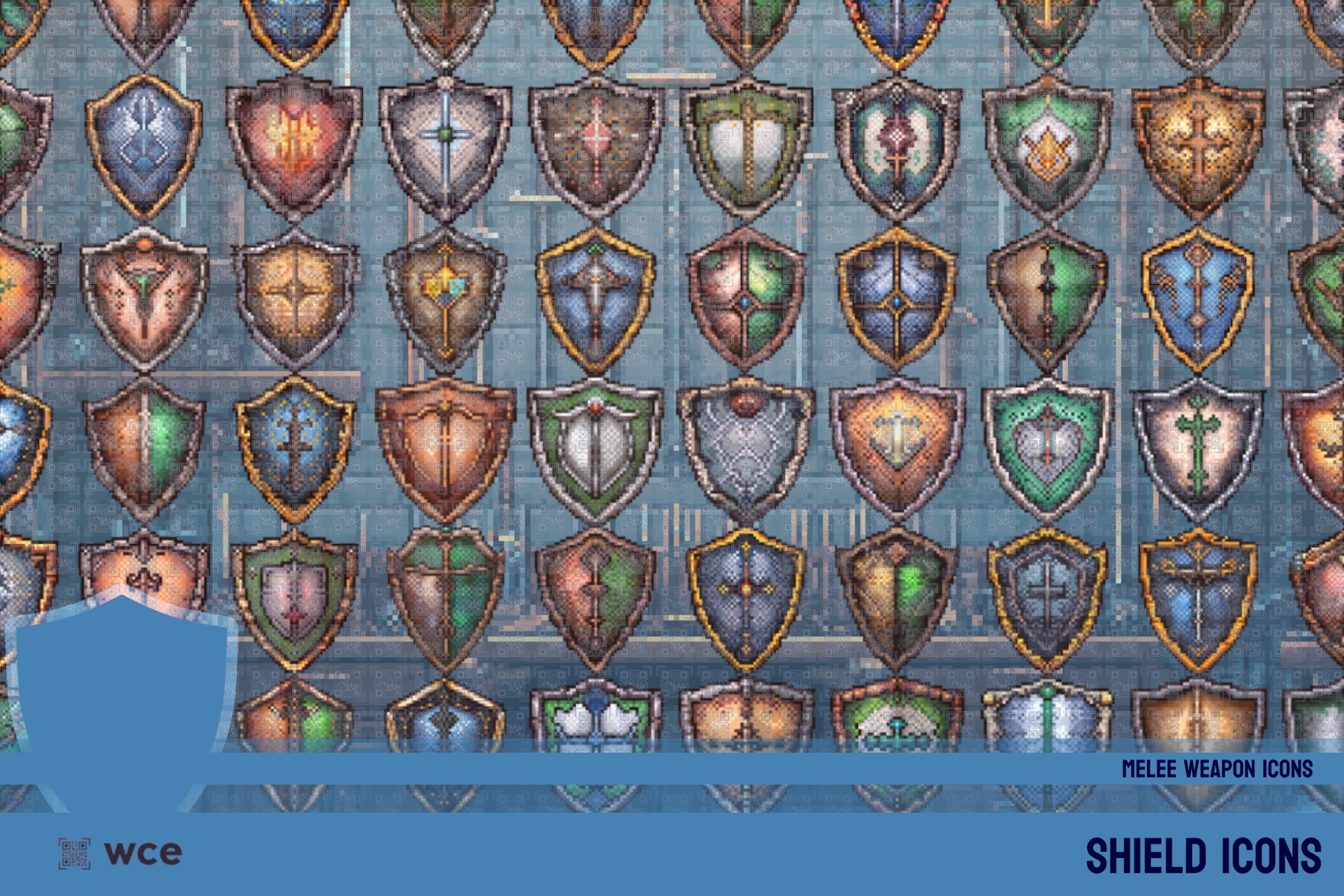 Shield Icons - 2D Pixel Melee Combat Weapons and RPG Weapon Bundle | 2D ...