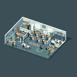FrostOffice - Low Poly Office & Characters