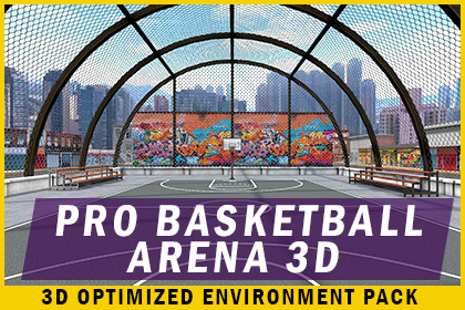 Pro Basketball Arena 3D Game Ready Sports Stadium Environment (Mobile Optimized)