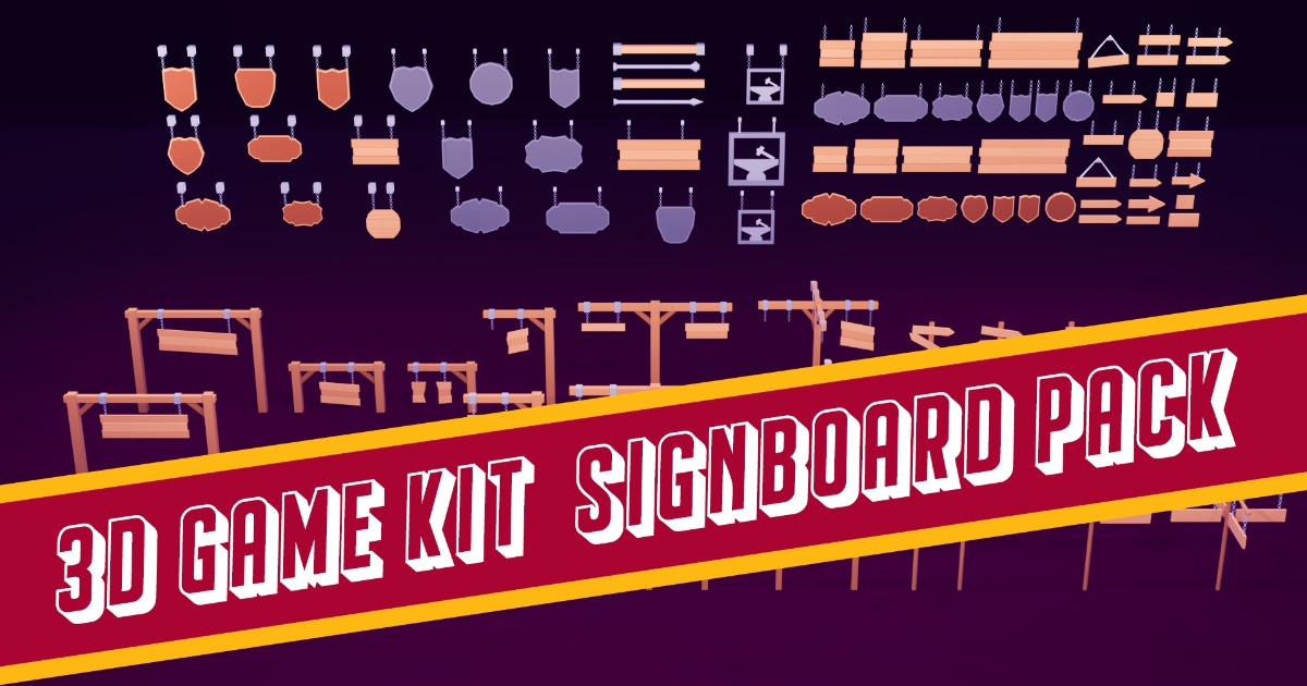 3D Game Kit-Signboard Pack | 3D Exterior | Unity Asset Store