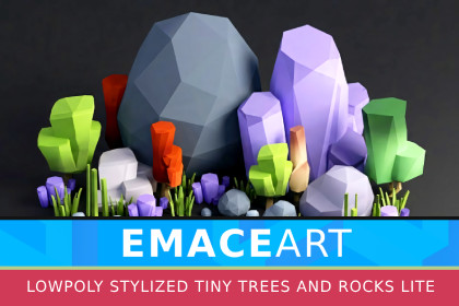 LowPoly Tiny Trees and Rocks Lite