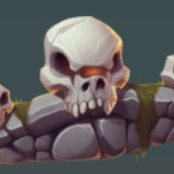 Animated 2D Skulls and bones cartoon stylized cemetery platformer vol.3