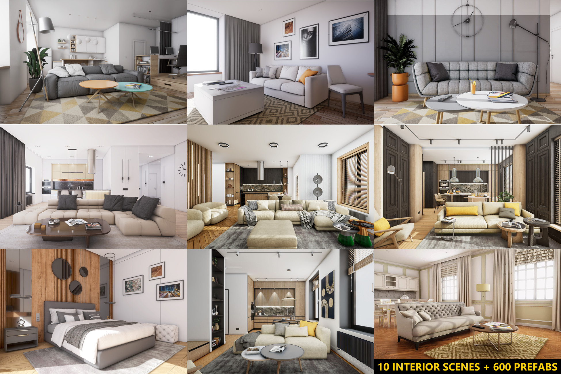 HQ ArchViz Interiors Mega Pack | 3D Urban | Unity Asset Store