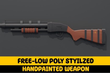 Free-Low Poly Stylized Weapons-Hand Painted
