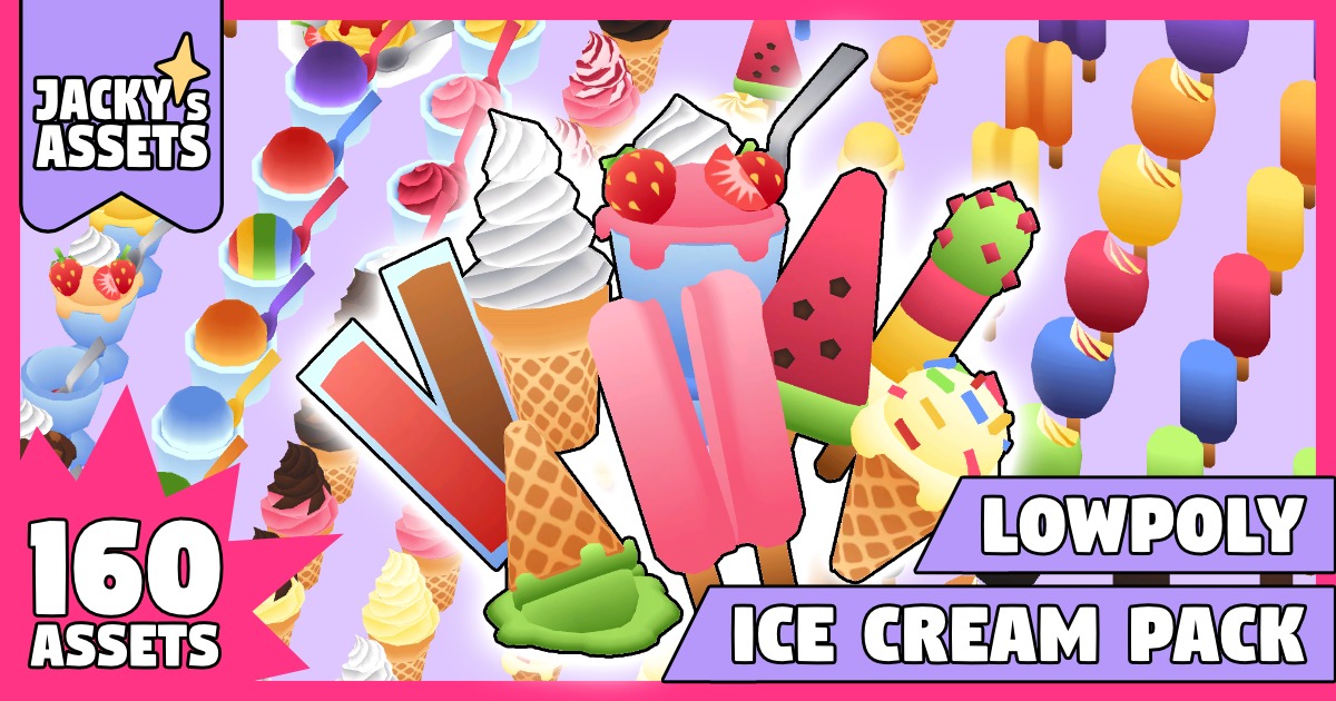Jacky's Lowpoly Ice Cream Pack 3D Food Unity Asset Store