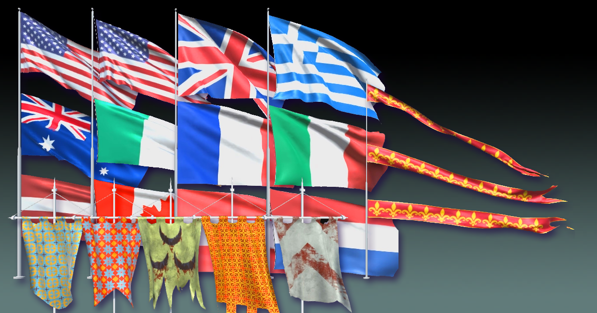 Animated Cloth Flags | 3D Exterior | Unity Asset Store