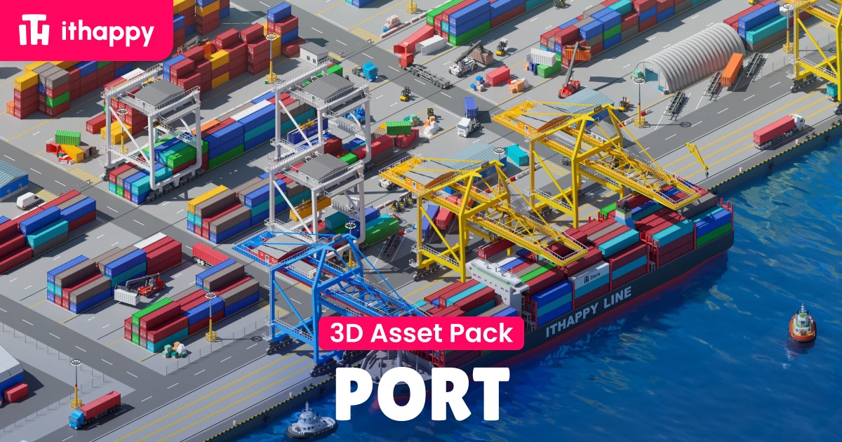 Port - Low Poly 3D Models Pack | 3D Industrial | Unity Asset Store