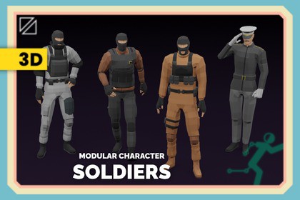Soldiers Modular Characters - PolyMate - Low Poly Assets