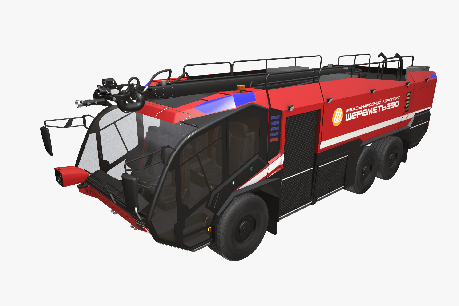 Moscow Fire Engine Airport Fire Truck 6x6 Moscow (378) | 3D Land | Unity Asset Store
