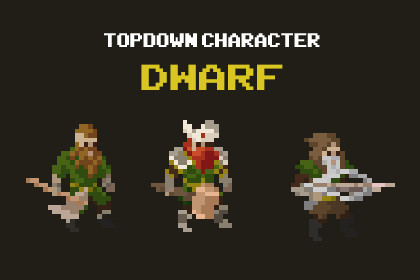 Dwarf - Top Down Pixel Art Character Assets