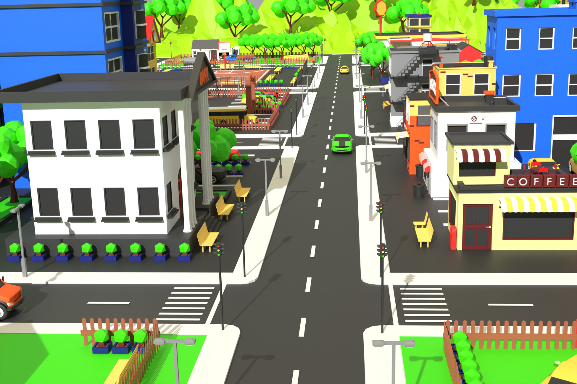Low Poly City Pack Collection, 3D Model | 3D Environments | Unity Asset ...