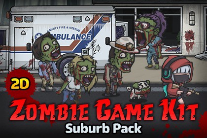 2D Zombie Game Kit - Suburb Pack