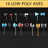 3D FREE Low Poly Fantasy Axes Pack