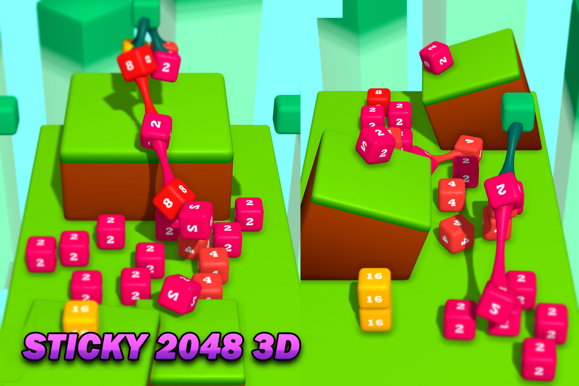 Sticky 2048 3D - Game Template, image 1
