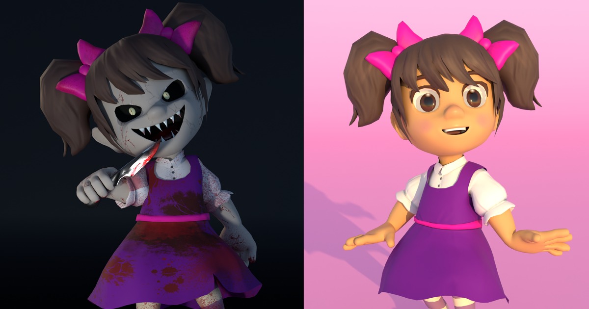 Cute and Creepy Girl Pack 3D | 3D Humanoids | Unity Asset Store