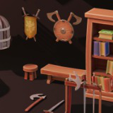 Stylized Fantasy Interiors – Low Poly 3D Props Pack (Built-in)