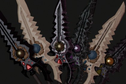 Stylized stone and iron sword