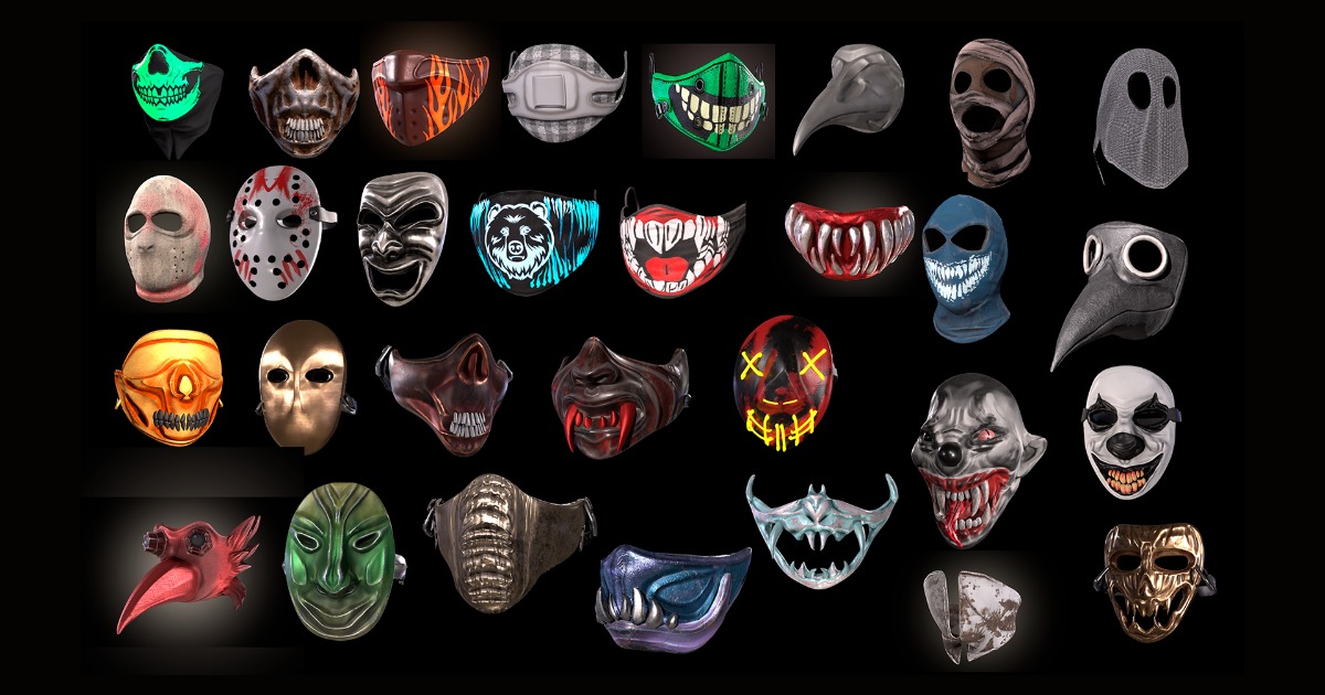 Unity Models Masks Masks Pack Medium | Props | Unity Asset Store
