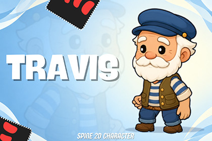 Travis 2D Animated Spine Character