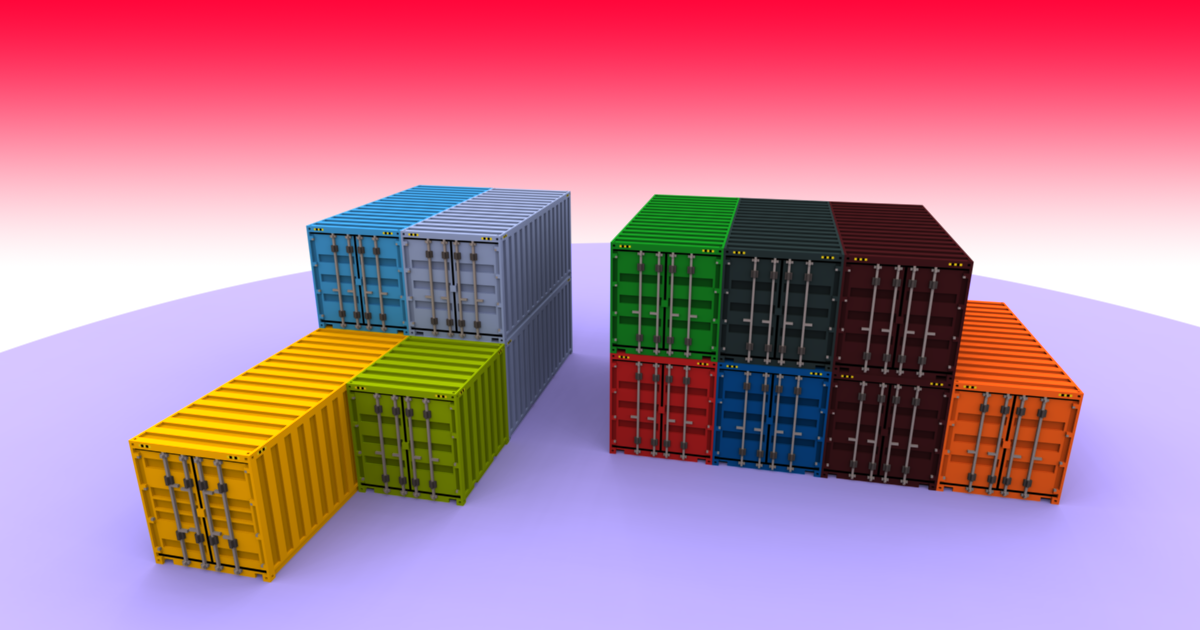 Voxel Shipping Containers | 3D Industrial | Unity Asset Store