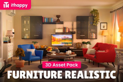 Furniture Realistic - Low Poly 3D Models Pack