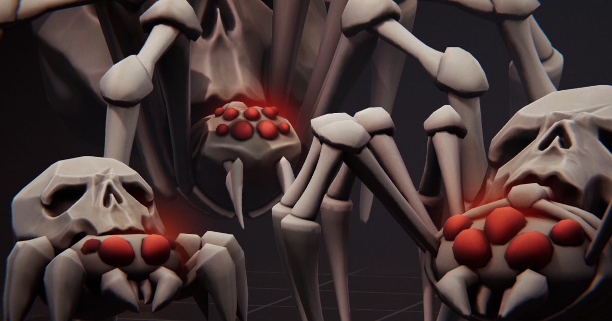 Shadow Skull Spider Family - 3 Characters + Animations | 3D Creatures ...
