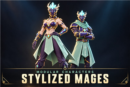 Stylized Modular Characters – Fantasy Mage Pack