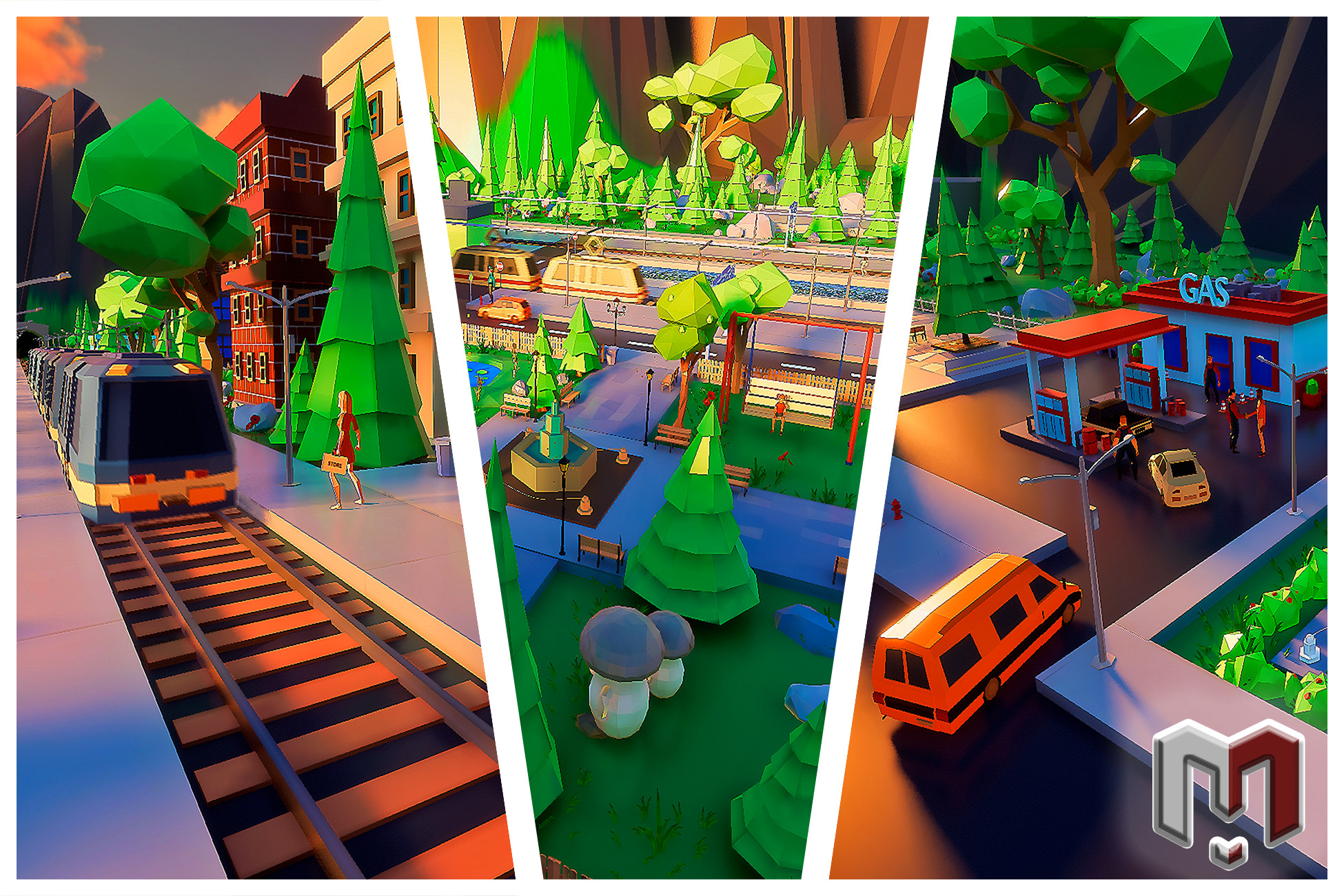 Low Poly City. Asheville