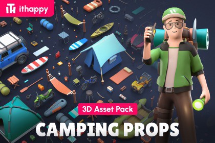 Camping Props - Low Poly 3D Models Pack
