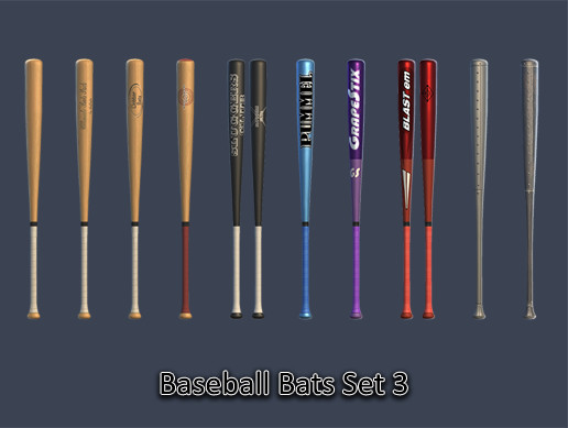 Sports Pack - Baseball Bats Set 03 | 3D Props | Unity Asset Store