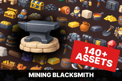 Medieval Mining Blacksmith Crafting Resources Icons RPG Survival Strategy Idle