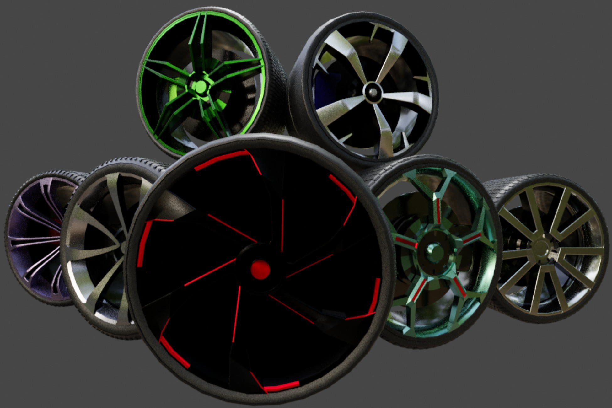 Luxury car wheels pack. | 3D Land | Unity Asset Store