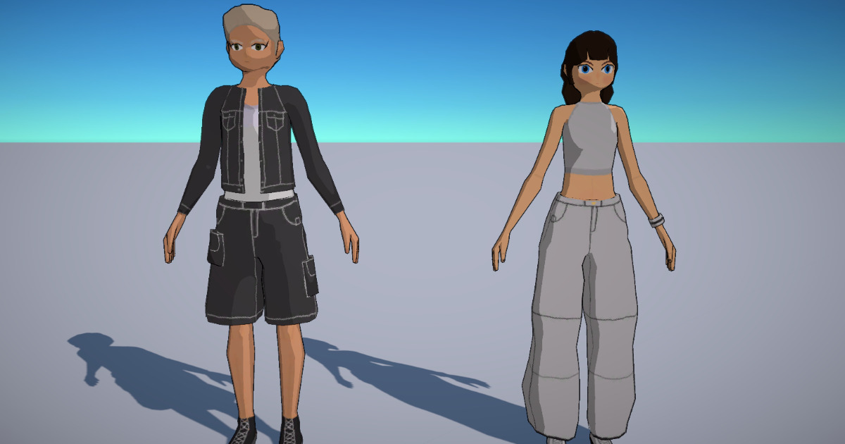 (URP) Casual Boy & Girl low poly characters | Characters | Unity Asset ...