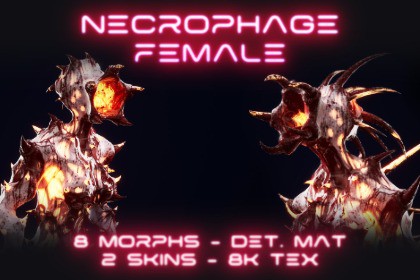 Necroid Worm: a monster worm character for horror games