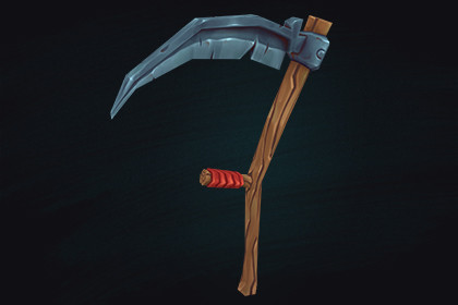 Low Poly Stylized Scythe – Hand-Painted Game-Ready 3D Asset