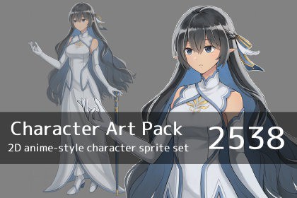 Anime Character Art Pack: 2538 - Image: Woman, elf, priest, witch