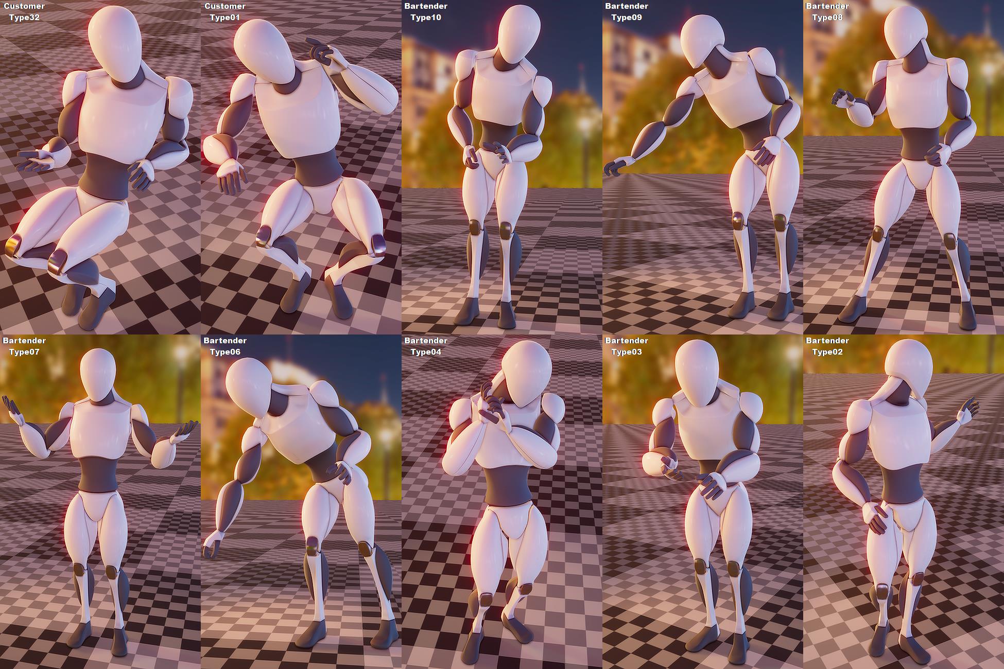 AA_Bar_Counter_People | 3D 애니메이션 | Unity Asset Store