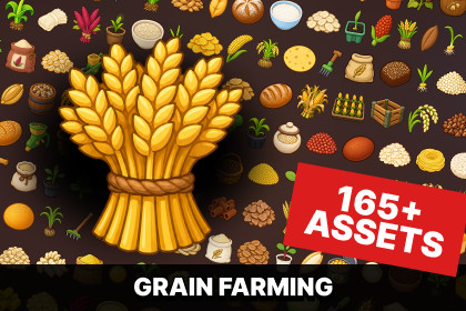 Grain Farming Cereals Crops Seeds Flour Bread Pasta Agriculture Icons Pack