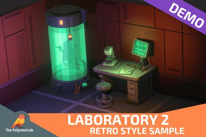 FREE Demo: Low Poly Sci-Fi Laboratory 2 / Cosmic Retro